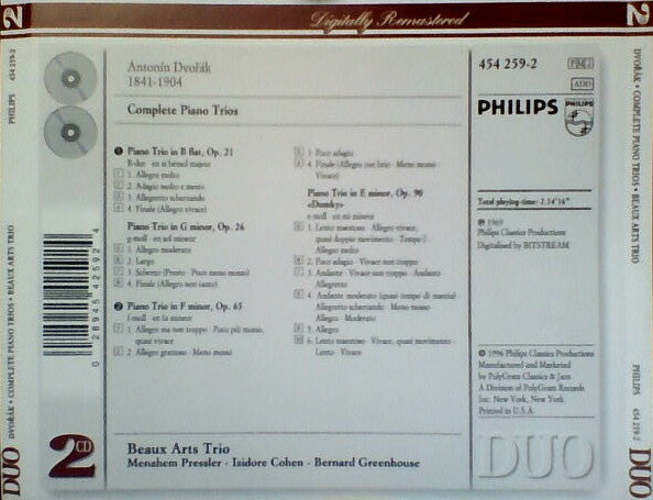 Dvořák* - Beaux Arts Trio : Complete Piano Trios (2xCD, Comp, RE, RM)