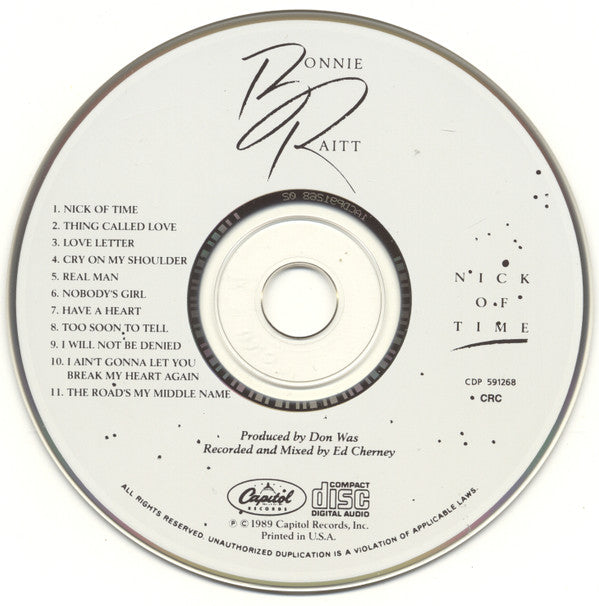 Bonnie Raitt : Nick Of Time (CD, Album, Club, CRC)