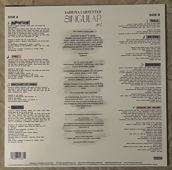 Sabrina Carpenter : Singular Act I (LP, Album)