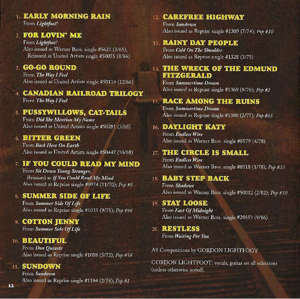 Gordon Lightfoot : Complete Greatest Hits (CD, Comp, RE, RM)
