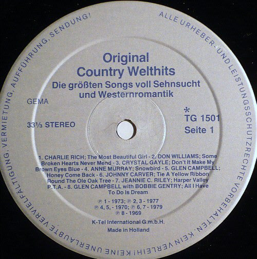 Various : Original Country Welthits (LP, Comp)