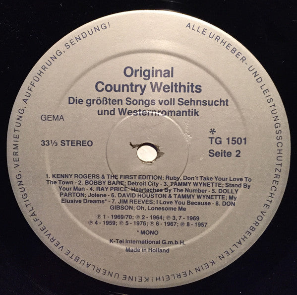 Various : Original Country Welthits (LP, Comp)
