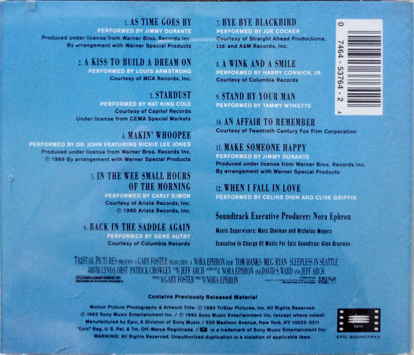 Various : Sleepless In Seattle (Original Motion Picture Soundtrack) (CD, Comp, RE)