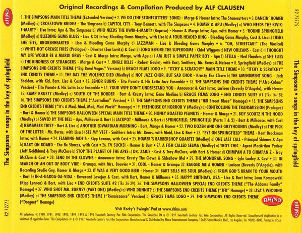 The Simpsons : Songs In The Key Of Springfield (CD, Comp)