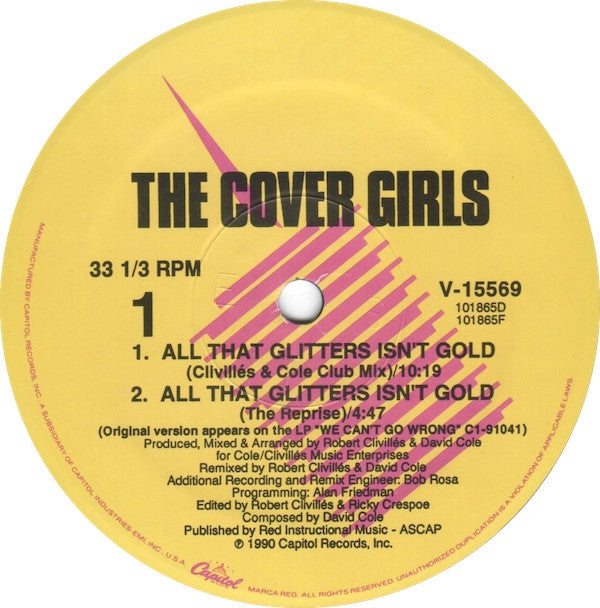The Cover Girls : All That Glitters Isn't Gold (12", Single)