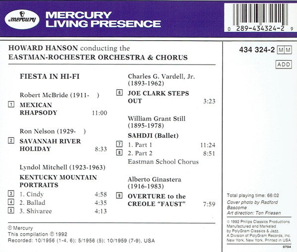 Howard Hanson, Eastman-Rochester Orchestra, McBride*, Nelson*, Mitchell*, Vardell*, Still*, Ginastera* : Fiesta In Hi-Fi (CD, Comp)