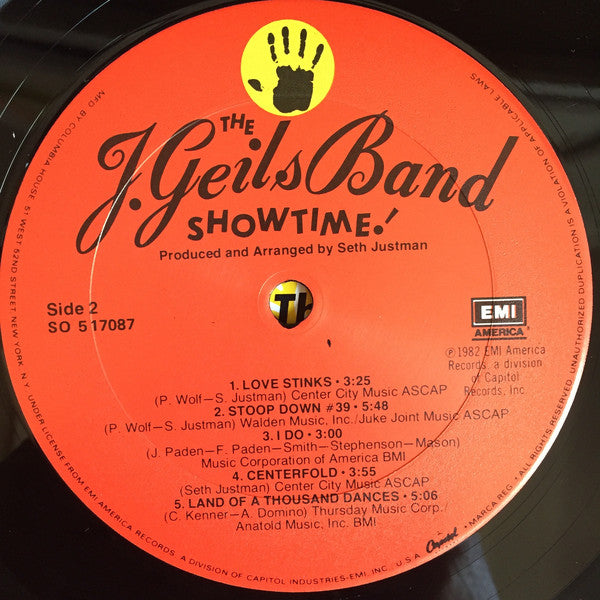 The J. Geils Band : Showtime! (LP, Album, Club, Pit)