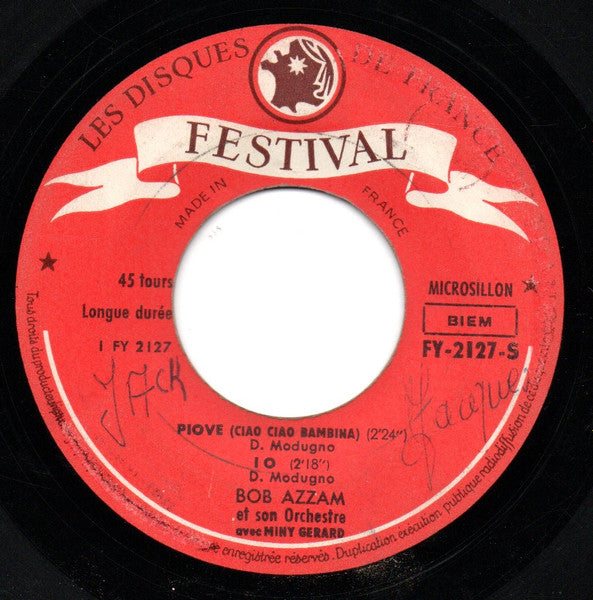 Bob Azzam Et Son Orchestre Avec Miny Gérard : Bob Azzam En Italie (7", EP)