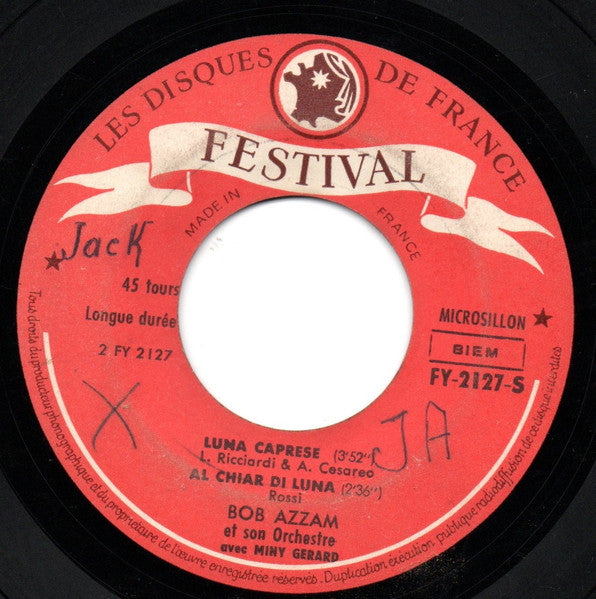 Bob Azzam Et Son Orchestre Avec Miny Gérard : Bob Azzam En Italie (7", EP)