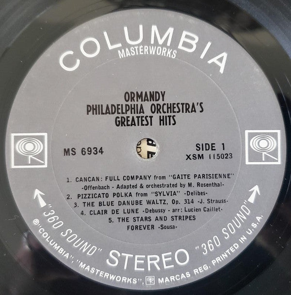 Eugene Ormandy / The Philadelphia Orchestra : Ormandy, Philadelphia Orchestra's Greatest Hits (LP, Comp, San)