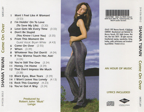 Shania Twain : Come On Over (CD, Album, Club, RE)