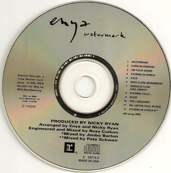 Enya : Watermark (CD, Album, Club, RE)
