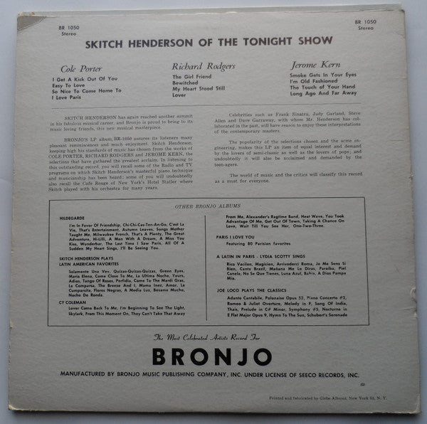 Skitch Henderson : Skitch Henderson Of The Tonight Show (LP, Album, Comp)