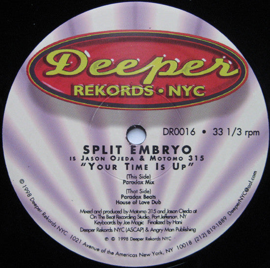 Split Embryo : Your Time Is Up (12")