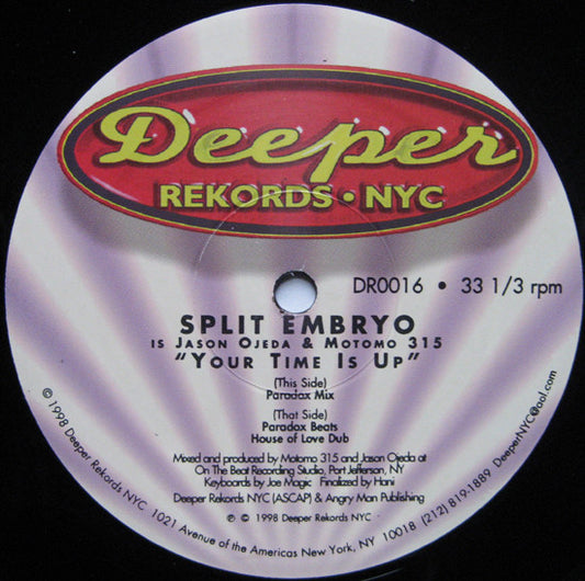 Split Embryo : Your Time Is Up (12")