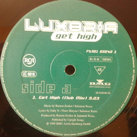 Luxoria : Get High (12", Maxi)
