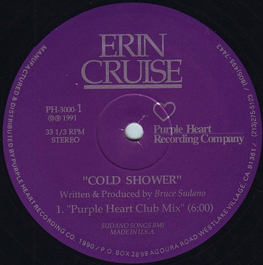 Erin Cruise : Cold Shower (Purple Heart Mix) (12")