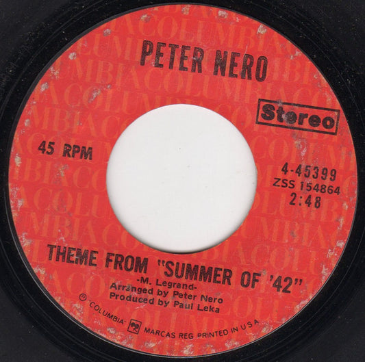 Peter Nero : Theme From "Summer Of '42" (7", Single, Ter)