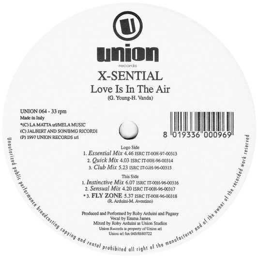 X-Sential : Love Is In The Air (12")