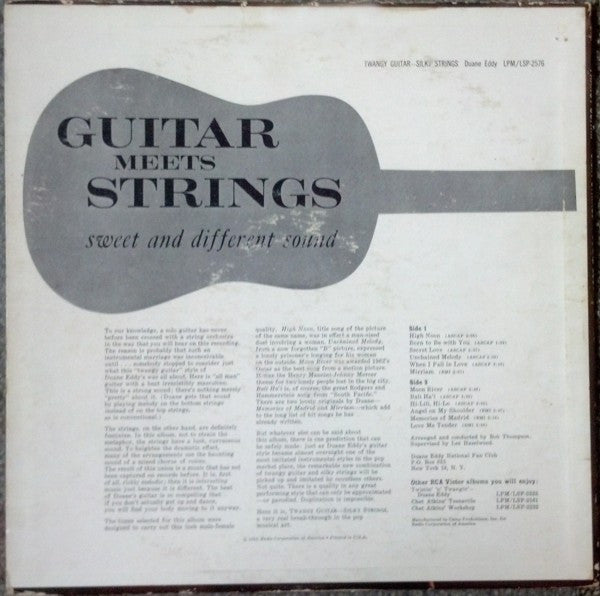 Duane Eddy : Twangy Guitar Silky Strings (LP, Album, Mono)