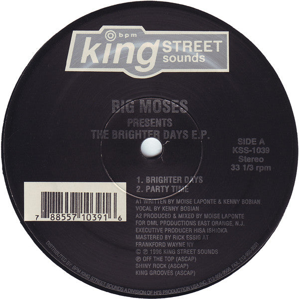 Big Moses : The Brighter Days E.P. (12", EP)