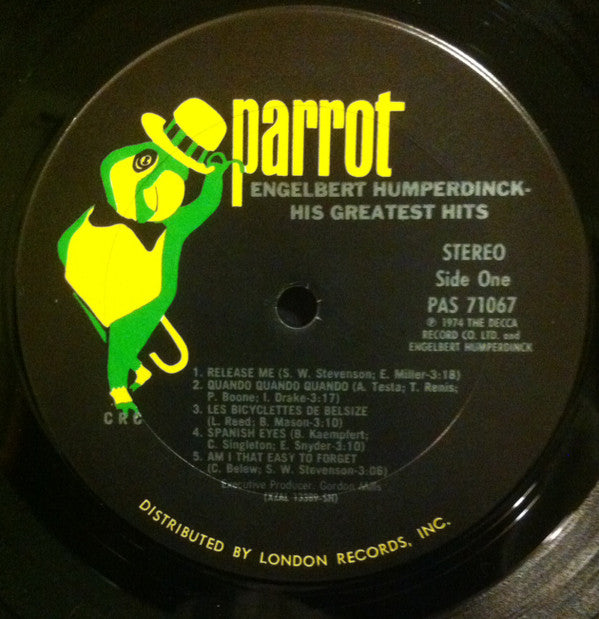 Engelbert Humperdinck : His Greatest Hits (LP, Comp, She)
