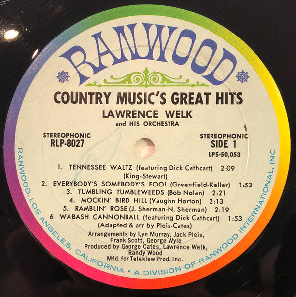 Lawrence Welk : Country Music's Great Hits (LP, Album, RE, Mon)