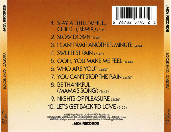 Loose Ends : Zagora (CD, Album, RE, Uni)
