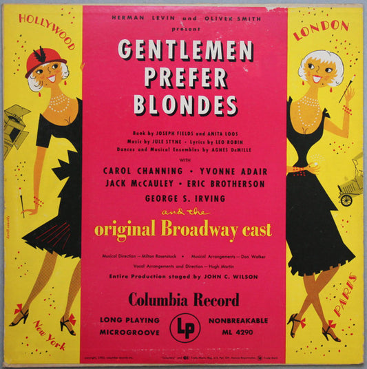 Jule Styne Lyrics By Leo Robin / Carol Channing, Yvonne Adair, Jack McCauley, Eric Brotherson, George S. Irving And The  Original Broadway Cast* : Gentlemen Prefer Blondes (LP, Album, Mono, Blu)