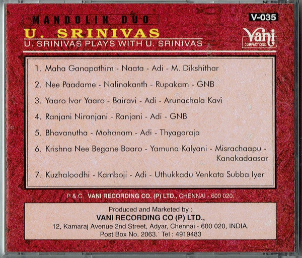 U. Srinivas : Mandolin Duo (CD, RE)