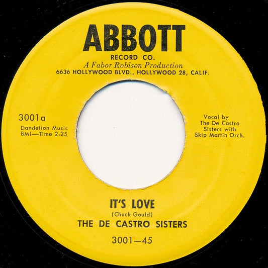 The De Castro Sisters : It's Love / Teach Me Tonight (7")
