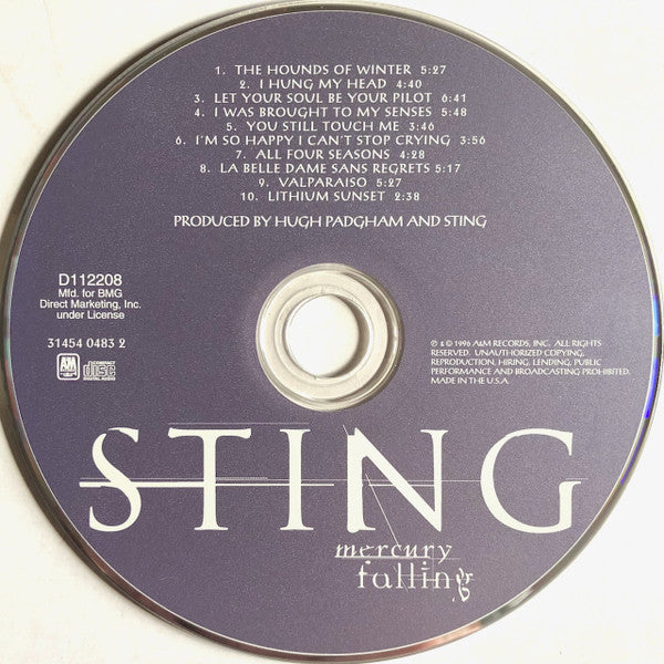 Sting : Mercury Falling (CD, Album, Club)