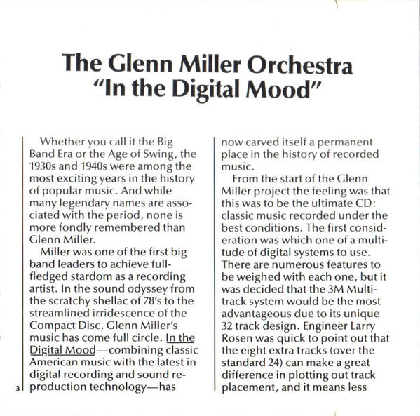 The Glenn Miller Orchestra : In The Digital Mood (CD, Album, RE)