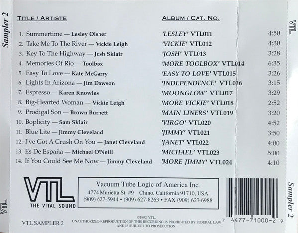 Various : VTL Sampler 011 - 024 (CD, Smplr)