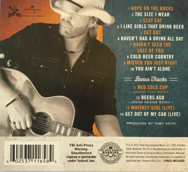 Toby Keith : Hope On The Rocks (CD, Album, Dlx)