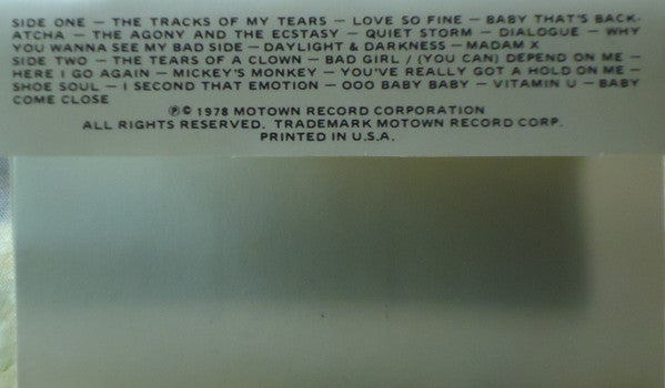 Smokey Robinson : Smokin' (Cass, Album, Club)