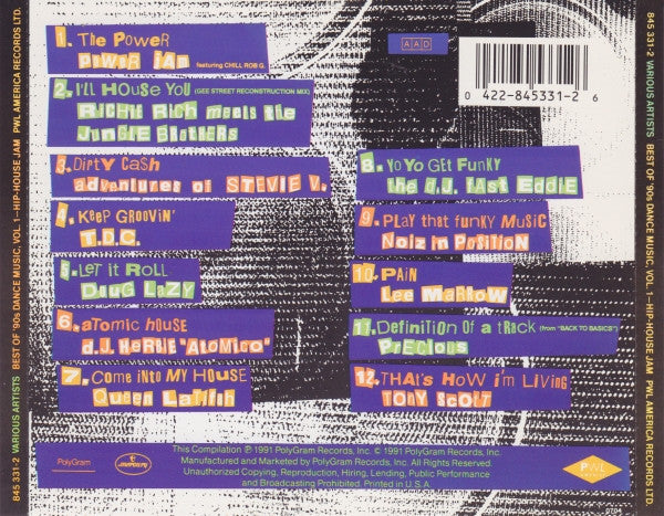 Various : Best Of '90s Dance Music Vol. 1 (Hip-House Jam) (CD, Comp)