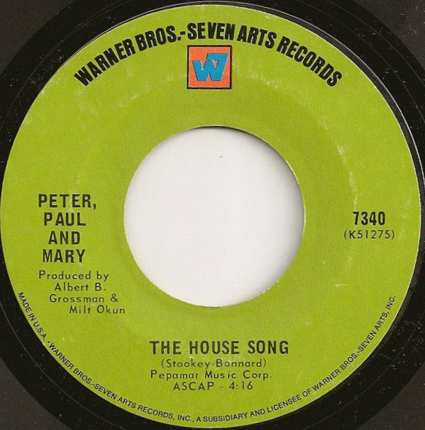 Peter, Paul And Mary* : Leaving On A Jet Plane (7", Single, Styrene, Pit)