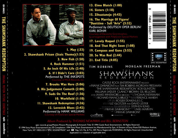 Thomas Newman : The Shawshank Redemption (Original Motion Picture Soundtrack) (CD, Album, Comp)