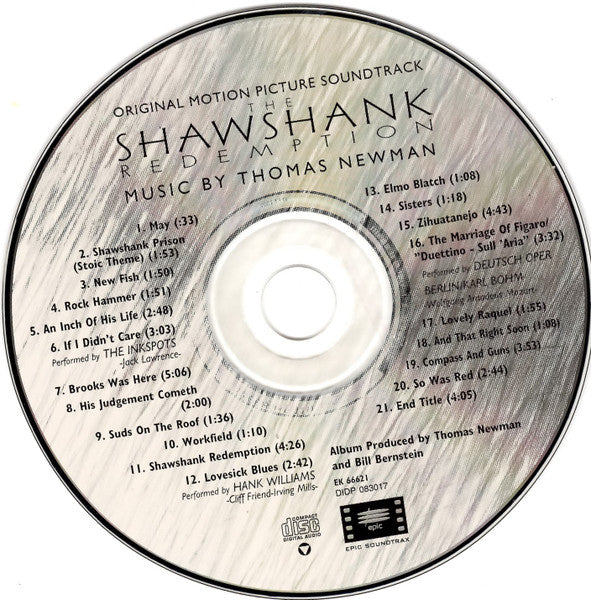 Thomas Newman : The Shawshank Redemption (Original Motion Picture Soundtrack) (CD, Album, Comp)