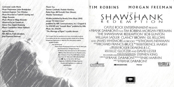 Thomas Newman : The Shawshank Redemption (Original Motion Picture Soundtrack) (CD, Album, Comp)