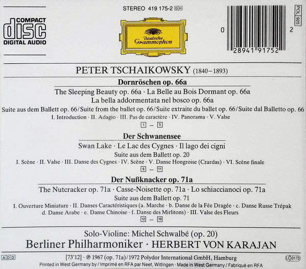 Pyotr Ilyich Tchaikovsky - Berliner Philharmoniker • Herbert von Karajan : Ballettsuiten (Dornröschen • Schwanensee • Nussknacker) (CD, Comp, RE, PMD)