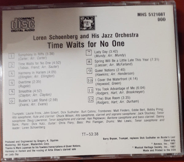 Loren Schoenberg And His Jazz Orchestra : Time Waits For No One (CD, Album, Club)