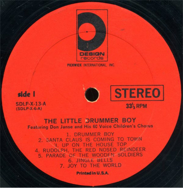 Don Janse And His 60 Voice Children's Chorus : The Little Drummer Boy (LP, Album)