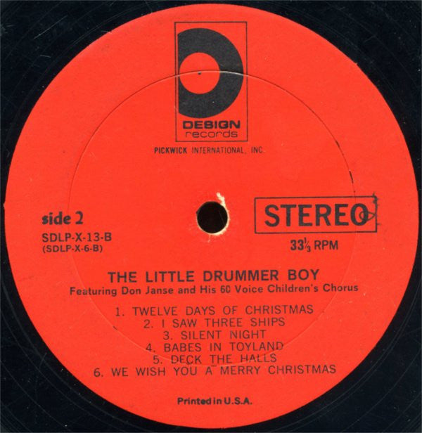 Don Janse And His 60 Voice Children's Chorus : The Little Drummer Boy (LP, Album)