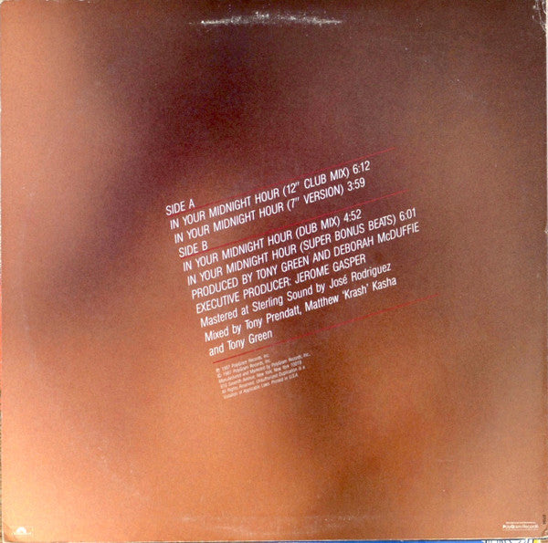 Cindy Valentine : In Your Midnight Hour (12", Promo, 016)