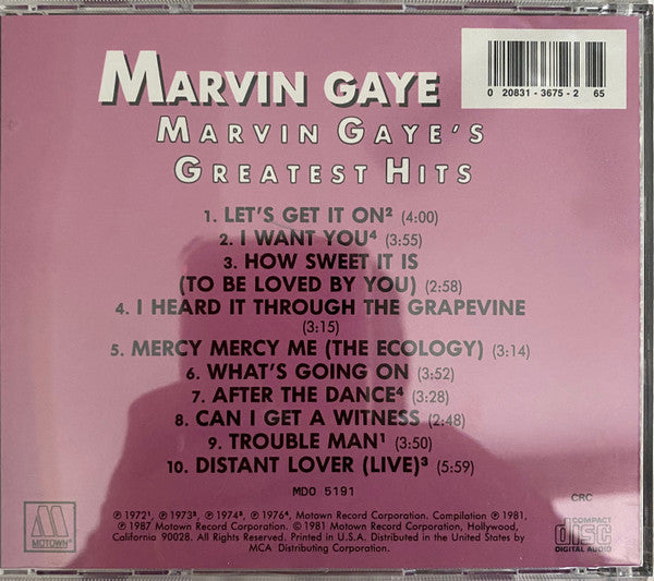 Marvin Gaye : Marvin Gaye's Greatest Hits (CD, Comp, Club, RE, CRC)