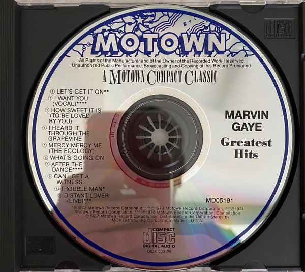 Marvin Gaye : Marvin Gaye's Greatest Hits (CD, Comp, Club, RE, CRC)
