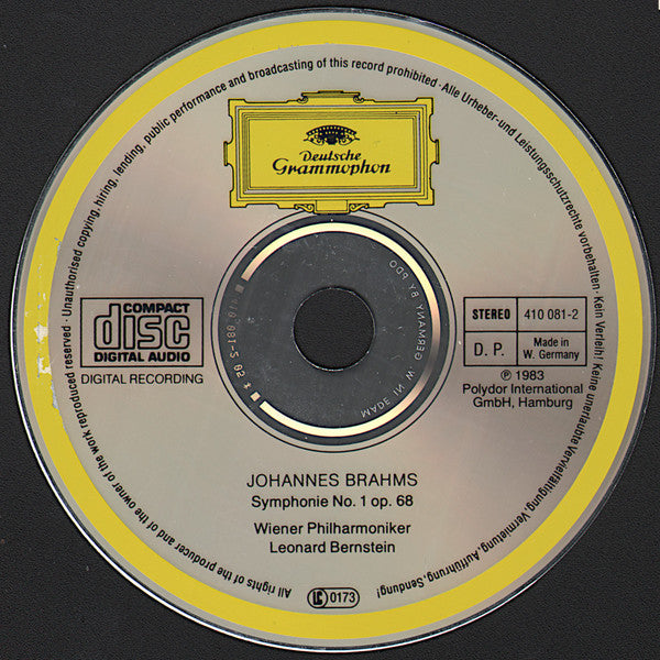 Brahms*, Wiener Philharmoniker · Leonard Bernstein : Symphonie No. 1 (CD, Album, RE, PDO)
