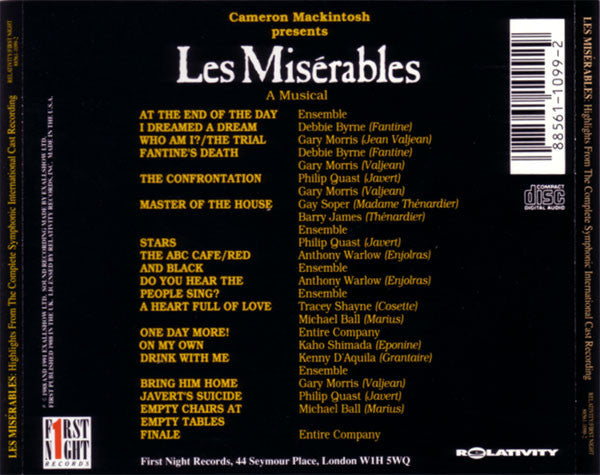 Alain Boublil & Claude Michel Schönberg* : Les Misérables: Highlights From The Complete Symphonic International Cast Recording (CD)